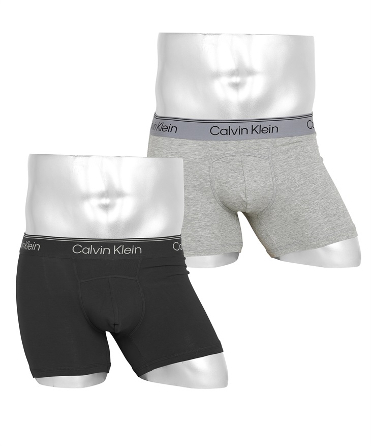 カルバンクライン Calvin Klein 【2枚セット】Athletic メンズ ボクサーパンツ(1.ブラックグレーセット-海外S(日本M相当))