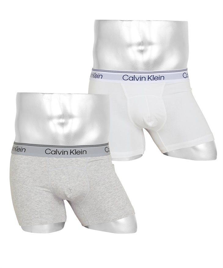 カルバンクライン Calvin Klein 【2枚セット】Athletic メンズ ボクサーパンツ(3.ヘザーホワイトセット-海外S(日本M相当))