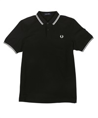 フレッドペリー FRED PERRY TWIN TIPPED メンズ 半袖 ポロシャツ(4.ブラック-海外XS(日本S相当))