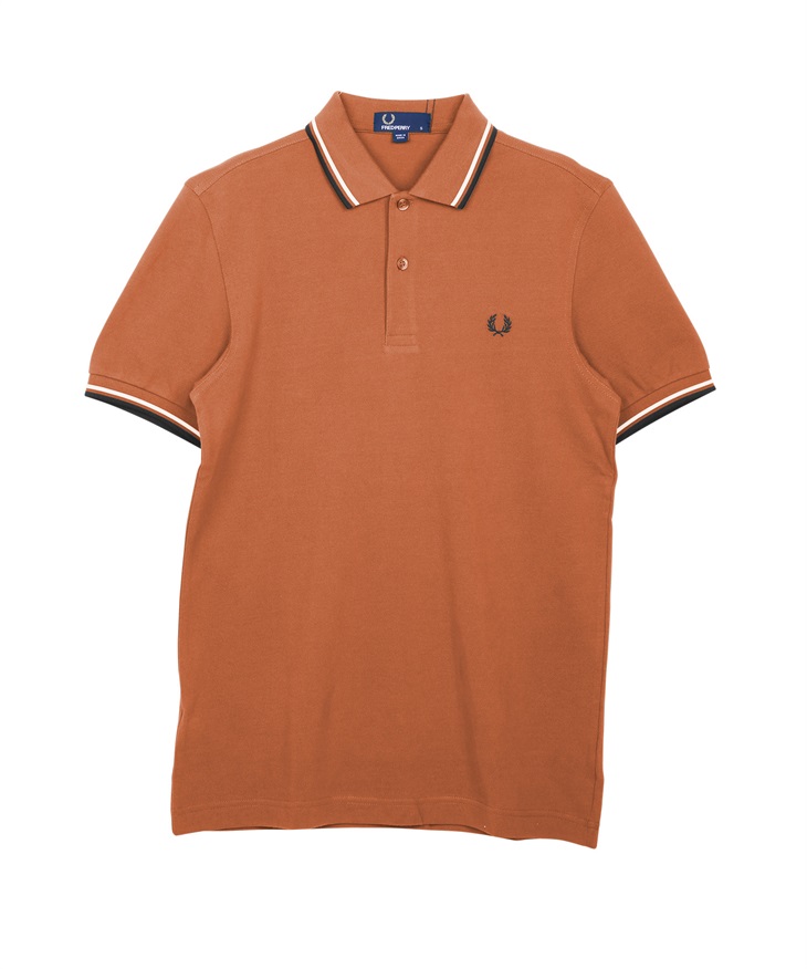 フレッドペリー FRED PERRY TWIN TIPPED メンズ 半袖 ポロシャツ 綿100% コットン 無地 ロゴ ワンポイント(3.コートクレイ-海外XS(日本S相当))