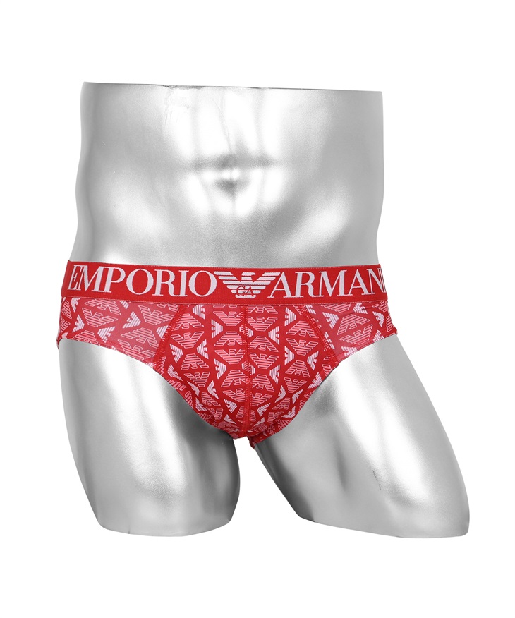 エンポリオ アルマーニ EMPORIO ARMANI ALL OVER PRINTED MICROFIBER メンズ ブリーフ【メール便】(3.イーグルファイアレッド-海外S(日本M相当))
