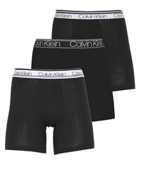 カルバンクライン Calvin Klein WB COTTON STRETCH VARIETY メンズ ロングボクサーパンツ 綿 コットン 綿混 高級 ハイブランド ロゴ ワンポイント 無地(1.ブラックセット-海外S(日本M相当))