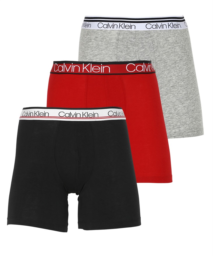 カルバンクライン Calvin Klein 【3枚セット】WB COTTON STRETCH VARIETY PK メンズ ロングボクサーパンツ(3.ブラックベリーセット-海外S(日本M相当))