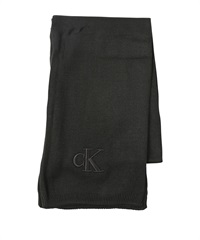 カルバンクライン Calvin Klein EMBOSSED CK SCARF マフラー ギフト ラッピング無料 シンプル 防寒 ペア ストール 高級 ブランド ロゴ(1.ブラック-フリーサイズ)