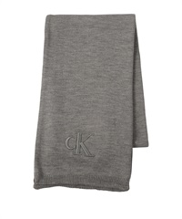 カルバンクライン Calvin Klein EMBOSSED CK SCARF マフラー ギフト ラッピング無料 シンプル 防寒 ペア ストール 高級 ブランド ロゴ(3.ミディアムグレー-フリーサイズ)