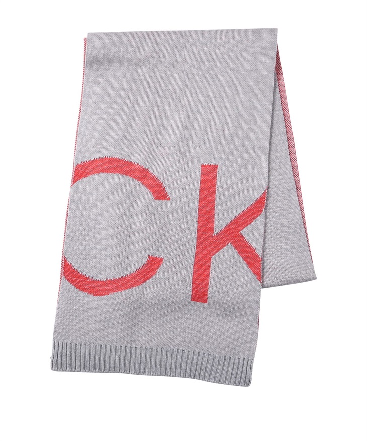 カルバンクライン Calvin Klein OVERSIZED TEXTRE CK SCARF マフラー ギフト ラッピング無料 おしゃれ ペア 防寒 ストール 高級 ブランド ロゴ(2.ヒロイックグレー-フリーサイズ)