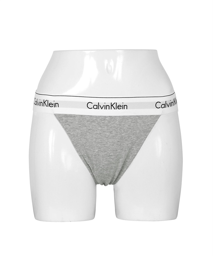 カルバンクライン Calvin Klein MODERN COTTON STRING THONG レディース Tバック おしゃれ モダンコットン ソング 無地 ロゴ メール便(2.グレーヘザー-海外XS(日本S相当))