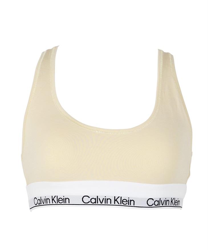 カルバンクライン Calvin Klein MODERN COTTON NATURALS UNLINED BRALETTE レディース スポーツブラ おしゃれ スポブラ 綿 コットン 【メール便】(3.ストーン-海外M(日本L相当))