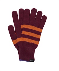 ポールスミス Paul Smith Men Glove Two Stripe メンズ 手袋 ギフト ラッピング無料 カジュアル 手袋 グローブ 防寒 ウール100 羊毛 ボーダー ストライプ(2.レッド-フリーサイズ)