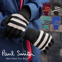 ポールスミス Paul Smith Men Glove Two Stripe メンズ 手袋 ギフト ラッピング無料 カジュアル 手袋 グローブ 防寒 ウール100 羊毛 ボーダー ストライプ
