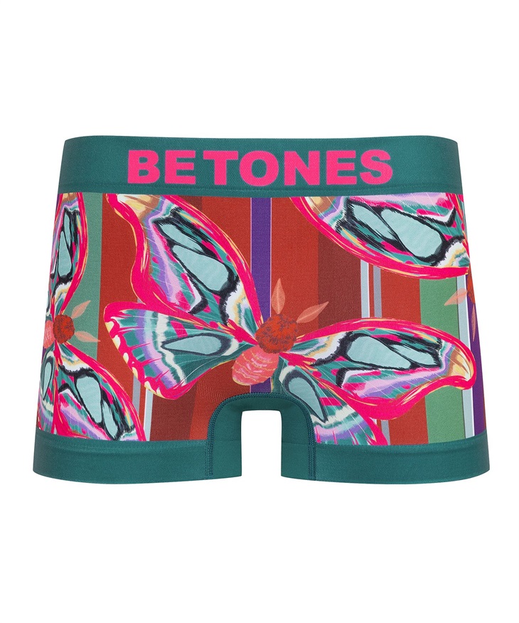 【5】ビトーンズ BETONES BONITA メンズ ボクサーパンツ おしゃれ かっこいい アニマル柄 動物 ワンポイント ボーダー【メール便】(グリーン-フリーサイズ)