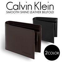 カルバンクライン Calvin Klein SMOOTH SHINE LEATHER BILLFOLD メンズ 二つ折り財布 本革 高級 コンパクト 高級 ハイブランド ロゴ ワンポイント