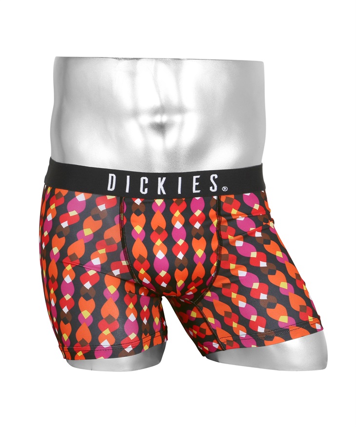 ディッキーズ Dickies DK_LOGO PATTERN B メンズ ボクサーパンツ  ロゴ ワンポイント 【メール便】(3.COLORFULレッド-M)