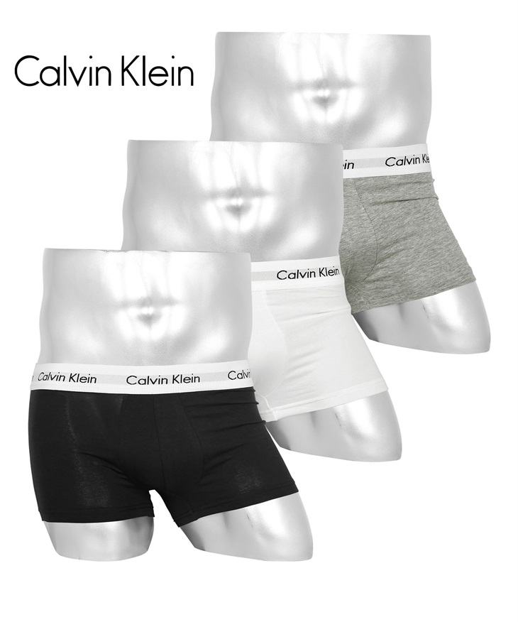 カルバンクライン Calvin Klein 【3枚セット】COTTON STRETCH EU メンズ ローライズボクサーパンツ(ブラックマルチセット-海外S(日本M相当))