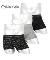 カルバンクライン Calvin Klein 【3枚セット】COTTON STRETCH EU メンズ ローライズボクサーパンツ(ロゴプリントブラックセット-海外S(日本M相当))