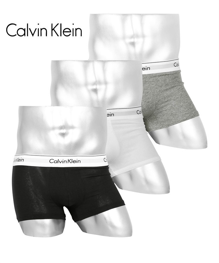 カルバンクライン Calvin Klein 【3枚セット】MODERN COTTON STRETCH ローライズメンズ ボクサーパンツ(ブラックマルチセット-海外S(日本M相当))
