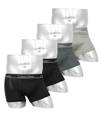 カルバンクライン Calvin Klein 【4枚セット】CK MICRO PLUS LOW RISE TRUNK  メンズ ローライズボクサーパンツ(3.ブラックマルチセット-海外S(日本M相当))