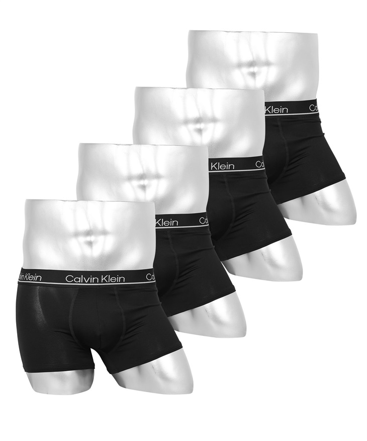カルバンクライン Calvin Klein 【4枚セット】CK MICRO PLUS LOW RISE TRUNK  メンズ ローライズボクサーパンツ(4.ブラックセット-海外L(日本XL相当))