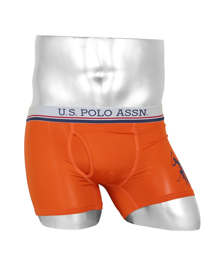 ユーエスポロアッスン U.S.POLO ASSN USPA ロゴ メンズ ボクサーパンツ 【メール便】(4.オレンジ-M)