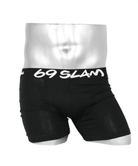 ロックスラム 69SLAM PLAIN BAMBOO BOXER メンズ ロングボクサーパンツ おしゃれ かっこいい バンブー 長め 無地 ロゴ 【メール便】(ブラック-S)
