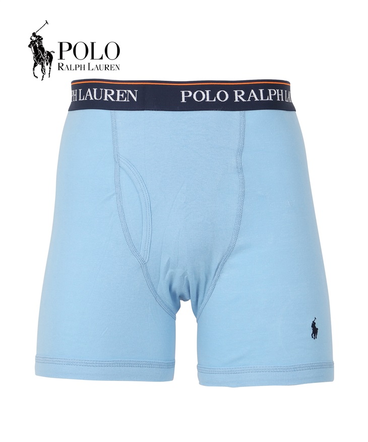 ポロ ラルフローレン POLO RALPH LAUREN Classic Fit Cotton メンズ ロングボクサーパンツ 【メール便】(ブルー4-海外S(日本M相当))