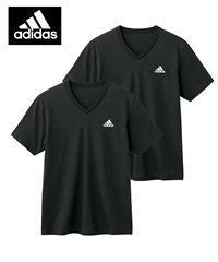 アディダス adidas 2枚セット メンズ 半袖 Tシャツ 【メール便】(Vブラック-M)