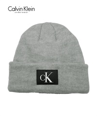 カルバンクライン Calvin Klein KEY ITEM WOVEN CK PATCH CUFF HAT ニット帽(ヒストリーヘザー-フリーサイズ)