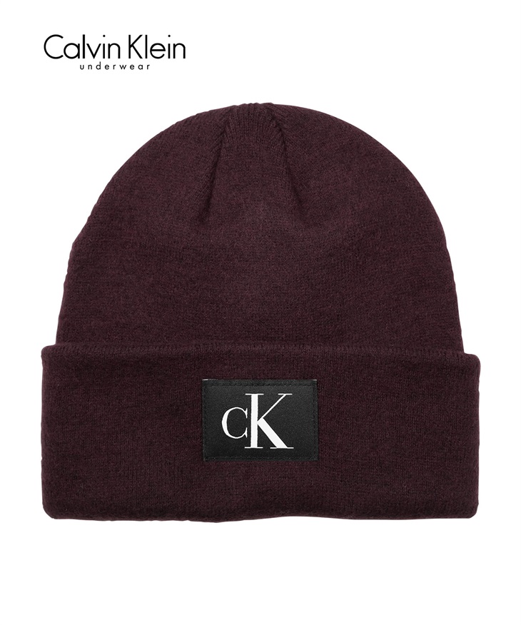 カルバンクライン Calvin Klein KEY ITEM WOVEN CK PATCH CUFF HAT ニット帽(トウニーポートヘザー-フリーサイズ)