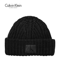 カルバンクライン Calvin Klein LOFTY SHAKER CUFF HAT ニット帽(ブラック-フリーサイズ)