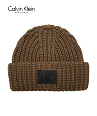 カルバンクライン Calvin Klein LOFTY SHAKER CUFF HAT ニット帽(コーヒー-フリーサイズ)