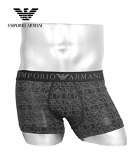 エンポリオ アルマーニ EMPORIO ARMANI ALL OVER LOGO メンズ ボクサーパンツ(ブラックロゴ-海外S(日本M相当))