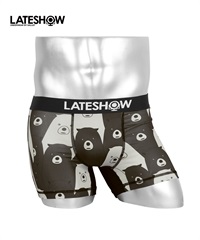 レイトショー LATESHOW Black & White メンズ ボクサーパンツ 【メール便】(ブラック-M)