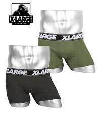 エクストララージ X-LARGE 2枚セット Plain メンズ ボクサーパンツ 【メール便】(カーキ-M)