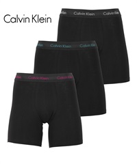 カルバンクライン Calvin Klein 【3枚セット】Cotton Stretch メンズ ロング ボクサーパンツ(オースブラックセット-海外S(日本M相当))