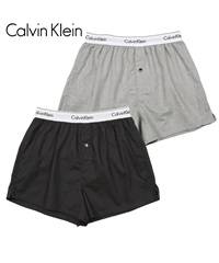 カルバンクライン Calvin Klein 【2枚セット】MODERN COTTON STRETCH メンズ トランクス(ブラックグレーセット-海外S(日本M相当))