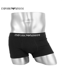 エンポリオ アルマーニ EMPORIO ARMANI Genuine cotton with Logo band メンズ ローライズ ボクサーパンツ 【メール便】(ブラック-海外S(日本M相当))