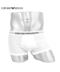 エンポリオ アルマーニ EMPORIO ARMANI Genuine cotton with Logo band メンズ ローライズ ボクサーパンツ 【メール便】(ホワイト-海外S(日本M相当))