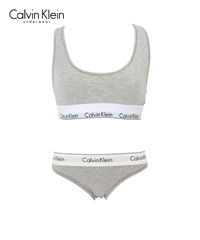 カルバンクライン Calvin Klein Modern Cotton レディース ブラ＆ショーツ 上下セット 【メール便】(グレーショーツセット-ブラ海外XS×パンツ海外XS)