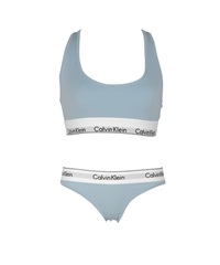 カルバンクライン Calvin Klein MODERN COTTON レディース 上下セット(5.Iブルーショーツセット-ブラ海外XS×パンツ海外XS)