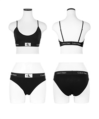 カルバンクライン Calvin Klein レディース 上下セット(1.ブラックショーツセット-ブラ海外XS×パンツ海外XS)