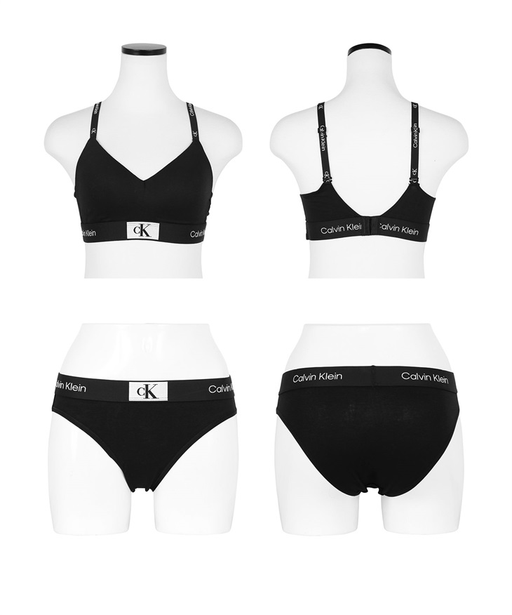 カルバンクライン Calvin Klein レディース 上下セット(1.ブラックショーツセット-ブラ海外L×パンツ海外L)