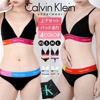 カルバンクライン Calvin Klein Modern Cotton This is Love Coloblock LIGHTLY LINED TRIANGLE レディース 上下セット