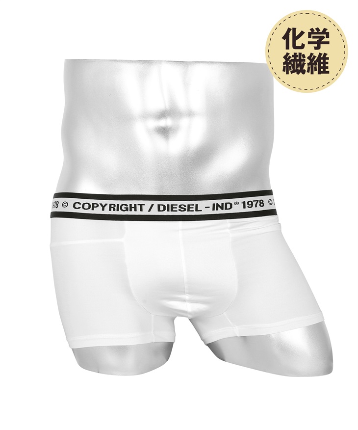 ディーゼル DIESEL GRAPHIC COLLECTABLES メンズ ボクサーパンツ コットン 綿 綿混 ツルツル 無地 ロゴ ワンポイント(5.ロゴホワイト-海外XL(日本XXL相当))