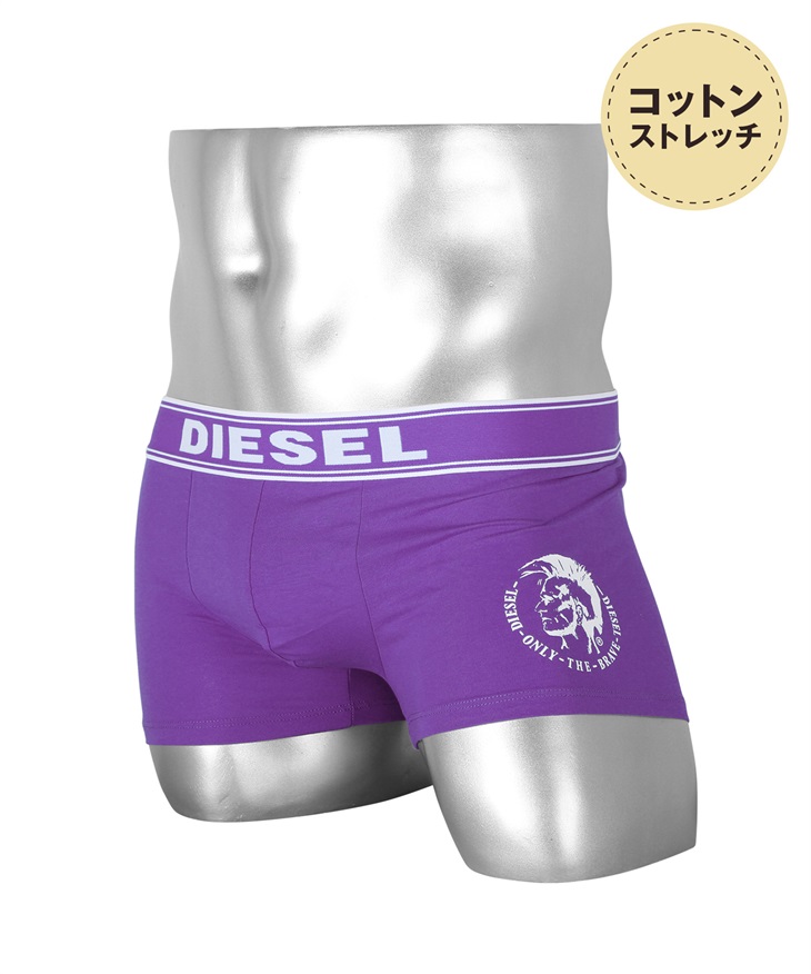 ディーゼル DIESEL GRAPHIC COLLECTABLES メンズ ボクサーパンツ コットン 綿 綿混 ツルツル 無地 ロゴ ワンポイント(13.パープル-海外XL(日本XXL相当))
