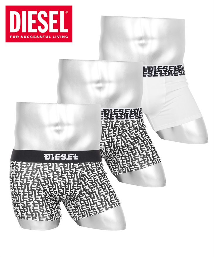 ディーゼル DIESEL 【3枚セット】PRINT メンズ ボクサーパンツ(ロゴE6486セット-海外XL(日本XXL相当))