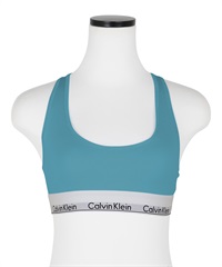 カルバンクライン Calvin Klein MODERN COTTON レディース スポーツブラ おしゃれ レインボー スポブラ カップなし ボーダー 花柄 【メール便】(4.タペストリーティール-海外XS(日本S相当))