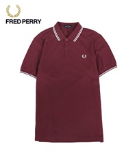 フレッドペリー FRED PERRY TWIN TIPPED メンズ 半袖 ポロシャツ 綿100% 無地 おしゃれ ゴルフ 紳士 ビジネス ビジカジ クールビズ  無地 ロゴ(2.ポートレッド-海外XS(日本S相当))