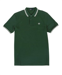 フレッドペリー FRED PERRY TWIN TIPPED メンズ 半袖 ポロシャツ(7.グリーン-海外S(日本M相当))
