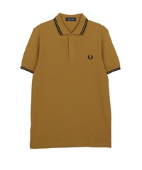 フレッドペリー FRED PERRY TWIN TIPPED メンズ 半袖 ポロシャツ(16.キャラメル-海外S(日本M相当))