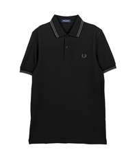 フレッドペリー FRED PERRY TWIN TIPPED メンズ 半袖 ポロシャツ 綿100% 無地 おしゃれ ゴルフ 紳士 ビジネス ビジカジ クールビズ  無地 ロゴ(17.ブラックDグレー-海外XS(日本S相当))
